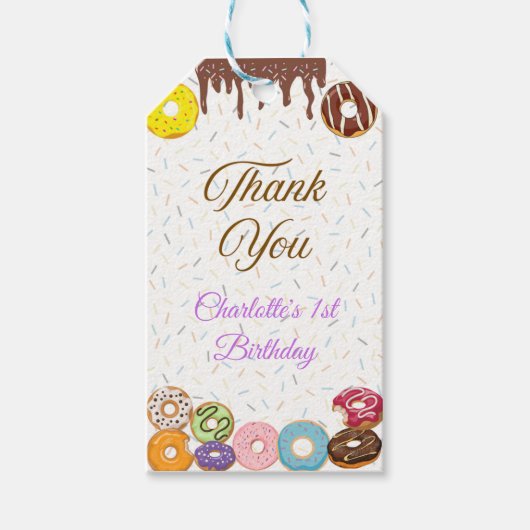 Gepersonaliseerde Sweet One First Birthday Favorie Cadeaulabel (Voorkant)