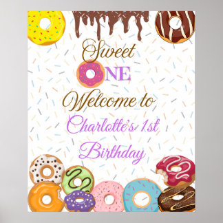Gepersonaliseerde Sweet One First Birthday Welkom  Poster