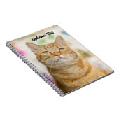Gepersonaliseerde Sweet Oranje Tabby Cat Notitieboek (Rechterzijde)