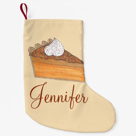 Gepersonaliseerde sweet Potato Pie Kerstdessert Kleine Kerstsok (Voorkant)