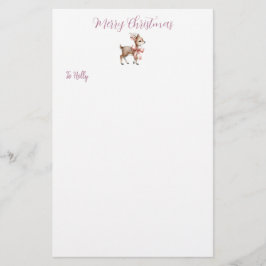 Gepersonaliseerde Sweet Reindeer Kerstmis Statione Briefpapier