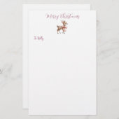 Gepersonaliseerde Sweet Reindeer Kerstmis Statione Briefpapier (Voorkant / Achterkant)