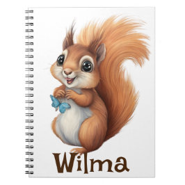 Gepersonaliseerde Sweet Squirrel Spiral Notitieboe Notitieboek