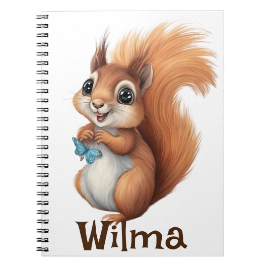 Gepersonaliseerde Sweet Squirrel Spiral Notitieboe Notitieboek (Voorkant)