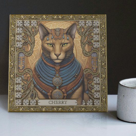 Gepersonaliseerde symmetrische harmonie kat geest tegeltje