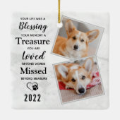 Gepersonaliseerde sympathie voor het eten Dog Memo Keramisch Ornament (Achterkant)