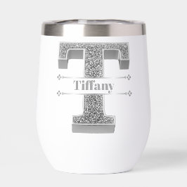 Gepersonaliseerde T-Initiaal Silver Monogram Jouw 