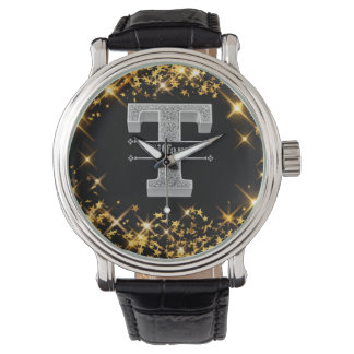 Gepersonaliseerde T-Initiaal Silver Monogram Jouw  Horloge