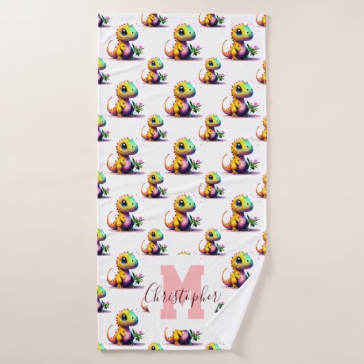 Gepersonaliseerde T-Rex Badhanddoek (Badhanddoek)