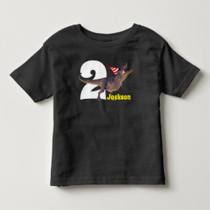 Gepersonaliseerde T-Rex Birthday Party Kinder Shirts