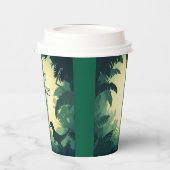 Gepersonaliseerde T-Rex Dinosaur Silhouette Papier Papieren Bekers (Links)