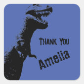 Gepersonaliseerde T-Rex dinosaurus dank u Vierkante Sticker (Voorkant)
