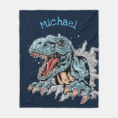 Gepersonaliseerde T-Rex dinosaurus fleece deken (Voorkant)