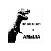 Gepersonaliseerde T-Rex - Dit boek behoort tot Rubberstempel (Afrduk)