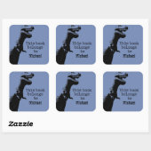 Gepersonaliseerde T-Rex Dit boek behoort tot Vierkante Sticker (Vel)