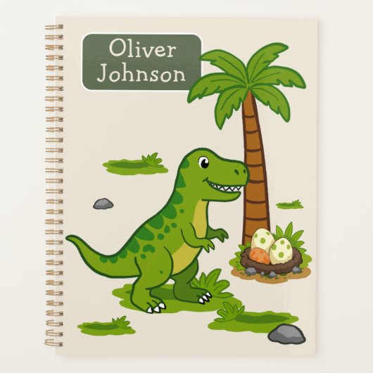 Gepersonaliseerde T-Rex Schattige Dinosaurussen Sc Planner (Voorkant)
