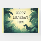 Gepersonaliseerde T-Rex Silhouette Banner (Horizontaal)