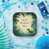 Gepersonaliseerde T-Rex Silhouette Papier Bord Gro (Feest)