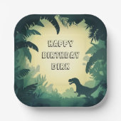 Gepersonaliseerde T-Rex Silhouette Papier Bord Gro (Voorkant)