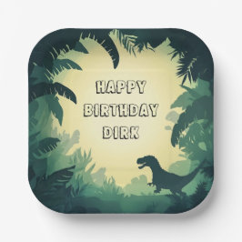 Gepersonaliseerde T-Rex Silhouette Papier Bord Gro