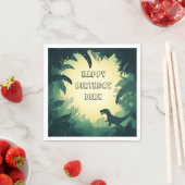 Gepersonaliseerde T-Rex Silhouette Papier servet (Insitu)