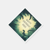 Gepersonaliseerde T-Rex Silhouette Papier servet (Hoek)