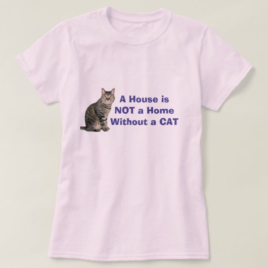 Gepersonaliseerde T-shirt voor thuis met roze kat (Design voorkant)