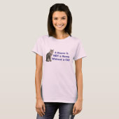 Gepersonaliseerde T-shirt voor thuis met roze kat (Voorkant volledig)