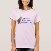 Gepersonaliseerde T-shirt voor thuis met roze kat (Voorkant)