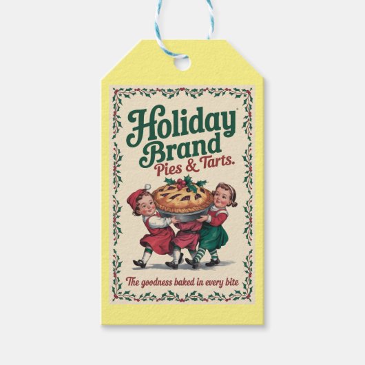 Gepersonaliseerde Taart en Tart Christmas Cadeaulabel (Voorkant)