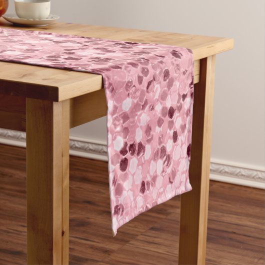 Gepersonaliseerde Table Runner Roos Gouden Glitter Korte Tafelloper (Voorbeeld)