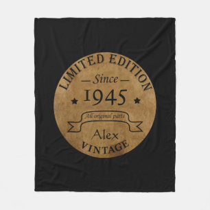 Gepersonaliseerde tachtig vintage 80ste verjaardag fleece deken
