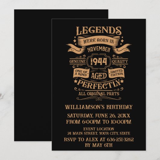 Gepersonaliseerde tachtig vintage 80ste verjaardag kaart (Voorkant / Achterkant)