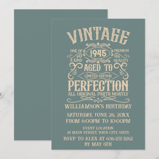 Gepersonaliseerde tachtig vintage 80ste verjaardag kaart (Voorkant / Achterkant)