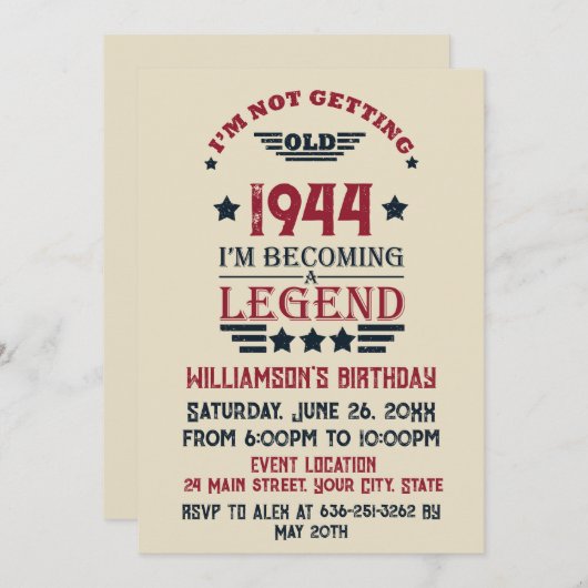 Gepersonaliseerde tachtig vintage 80ste verjaardag kaart (Voorkant / Achterkant)