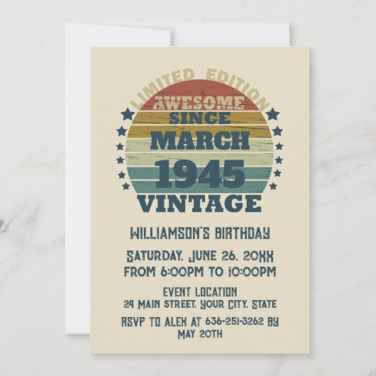 Gepersonaliseerde tachtig vintage 80ste verjaardag kaart (Voorkant)