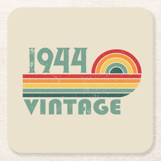 Gepersonaliseerde tachtig vintage 80ste verjaardag kartonnen onderzetters (Voorkant)