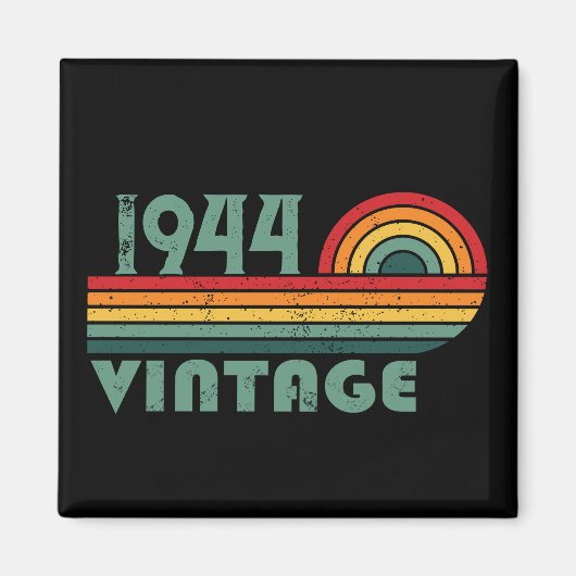 Gepersonaliseerde tachtig vintage 80ste verjaardag magneet (Voorkant)