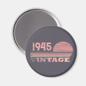 Gepersonaliseerde tachtig vintage 80ste verjaardag magneet (Voorkant / Achterkant)