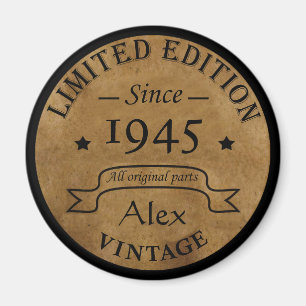 Gepersonaliseerde tachtig vintage 80ste verjaardag magneet