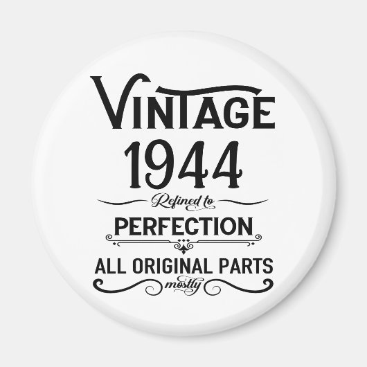 Gepersonaliseerde tachtig vintage 80ste verjaardag magneet (Voorkant)