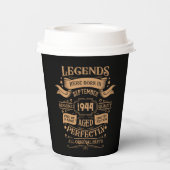 Gepersonaliseerde tachtig vintage 80ste verjaardag papieren bekers (Achterkant)