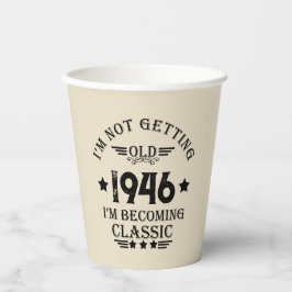 Gepersonaliseerde tachtig vintage 80ste verjaardag papieren bekers
