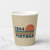Gepersonaliseerde tachtig vintage 80ste verjaardag papieren bekers (Voorkant)