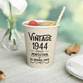 Gepersonaliseerde tachtig vintage 80ste verjaardag papieren bekers