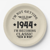 Gepersonaliseerde tachtig vintage 80ste verjaardag papieren bordje (Voorkant)