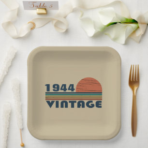 Gepersonaliseerde tachtig vintage 80ste verjaardag papieren bordje