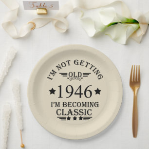 Gepersonaliseerde tachtig vintage 80ste verjaardag papieren bordje