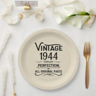 Gepersonaliseerde tachtig vintage 80ste verjaardag papieren bordje