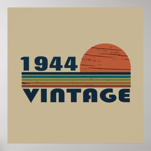 Gepersonaliseerde tachtig vintage 80ste verjaardag poster (Voorkant)